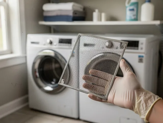 The Hammocks Dryer Vent Cleaning specialist performing detailed lint trap cleaning service in The Hammocks