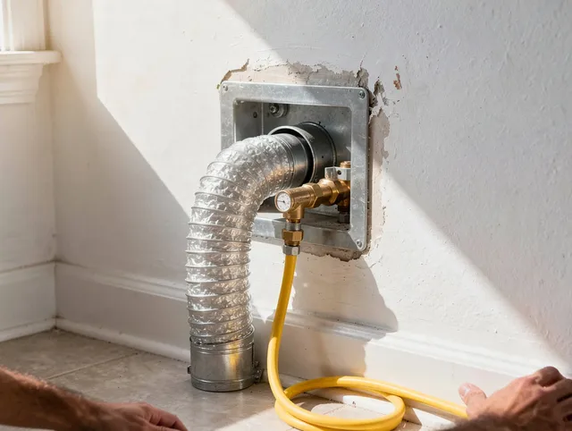 The Hammocks Dryer Vent Cleaning certified technician performing specialized gas dryer vent cleaning in The Hammocks
